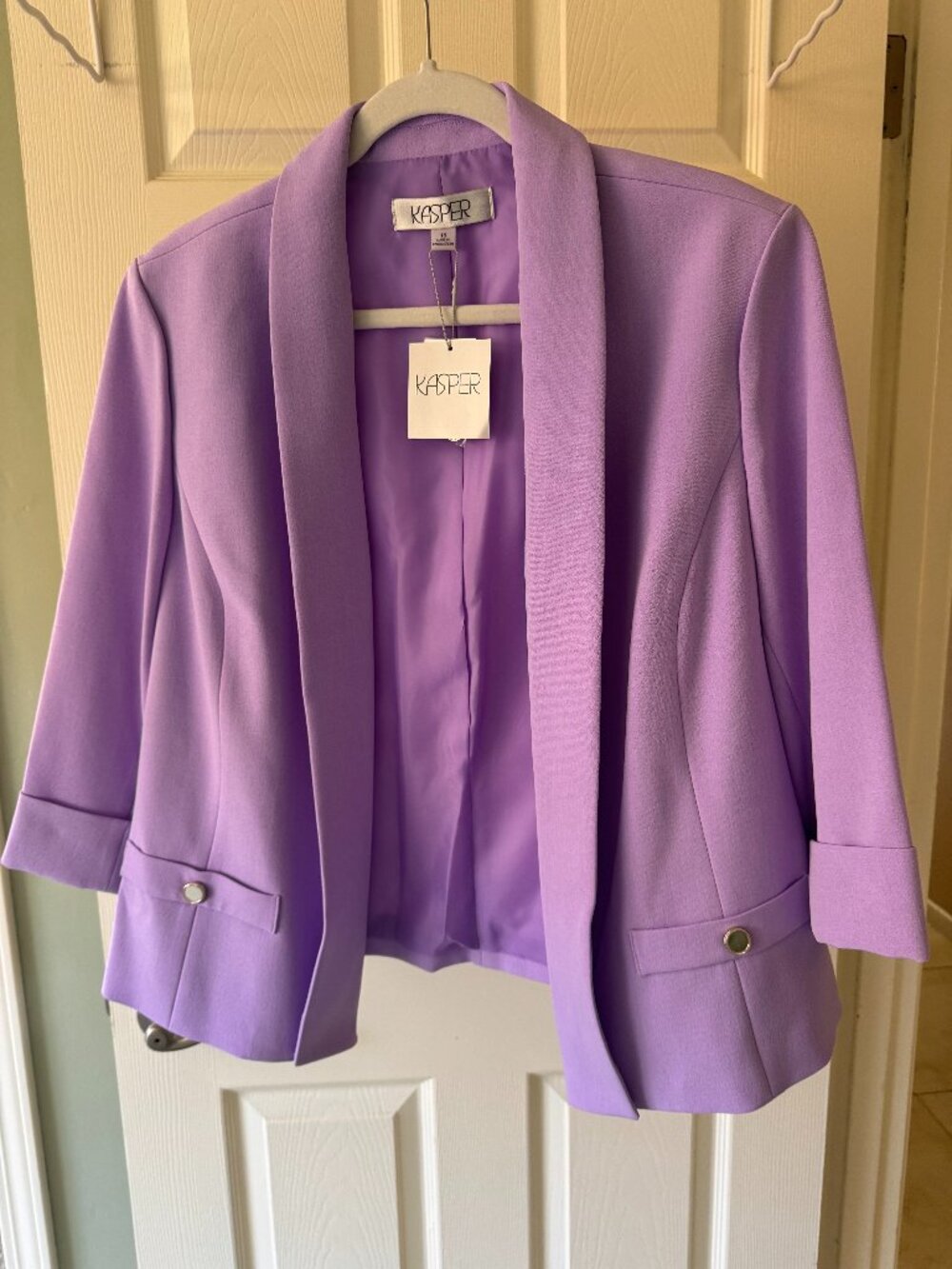 Kasper 3/4-Sleeve Shawl-Collar Jacket = NWT Size 16